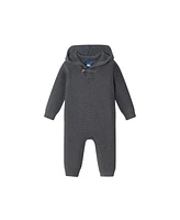 Andy & Evan Baby Boys Charcoal Hooded Toggle Sweater Romper