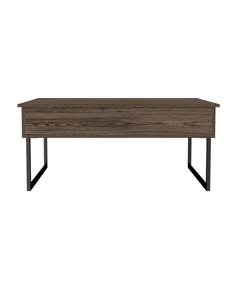 Depot E-Shop Viena Lift Top Coffee Table, Flexible Shelf, Two Legs