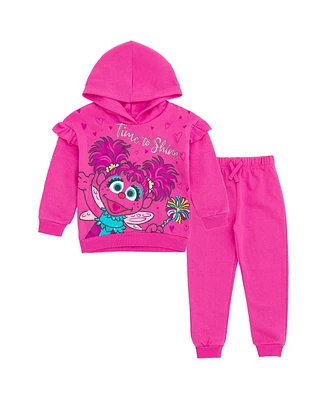 Sesame Street Toddler Girls Fleece Pullover Hoodie and Pants Outfit Set to (12 Months - 5T)