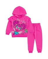 Sesame Street Toddler Girls Fleece Pullover Hoodie and Pants Outfit Set to (12 Months - 5T)