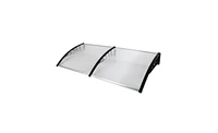 Slickblue Household Door & Window Awnings: Durable Black Holder for Weather Protection