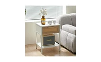 Slickblue Rattan End Table with Drawer for Versatile Storage