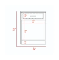 Depot E-Shop Beryl Nightstand 21"H, One Drawer, Low Shelf, Superior Top