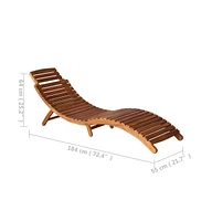 vidaXL Sunlounger with Table Solid Acacia Wood Brown