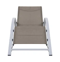 vidaXL Sunlounger Textilene and Aluminum Taupe