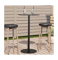 vidaXL Patio Table Round Black 23.6"x41.3" Steel