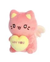 Aurora Small Candy Heart Meowchi Tasty Peach Enchanting Plush Toy Dark Pink 7"