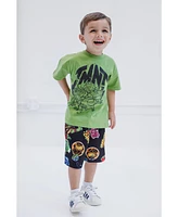 Teenage Mutant Ninja Turtles Birthday Drop Shoulder T-Shirt and Shorts Outfit Set Toddler to Big Kid Sizes (2T - 10-12)