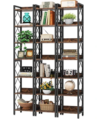 Tribesigns 78.7" Extra Tall Corner Shelf, 7 Tier Skinny Bookcase Corner Bookshelf for Small Spaces, Freestanding Display Shelves, Narrow Corner Storag