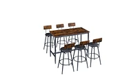 Slickblue 7-Piece Pub-Height Dining Table Set with Chairs for Modern Kitchen or Bar Area