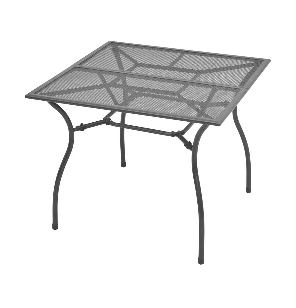 vidaXL Patio Table 35.4"x35.4"x28.3" Steel Mesh