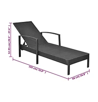 vidaXL Sun Lounger with Cushion Poly Rattan