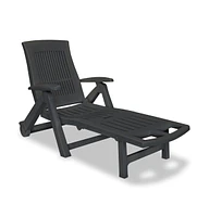 vidaXL Sun Lounger with Footrest Plastic Anthracite