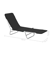 vidaXL Folding Sun Loungers 2 pcs Steel and Fabric