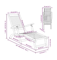 vidaXL Patio Deck Chair with Footrest Solid Acacia Wood