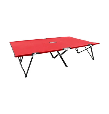 vidaXL Two Person Folding Sun Lounger Red Steel