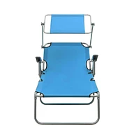 vidaXL Sun Lounger with Canopy Steel