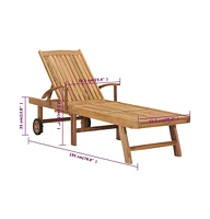 vidaXL Sun Lounger Solid Teak Wood