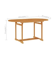 vidaXL Patio Table 59.1"x35.4"x29.5" Solid Teak Wood