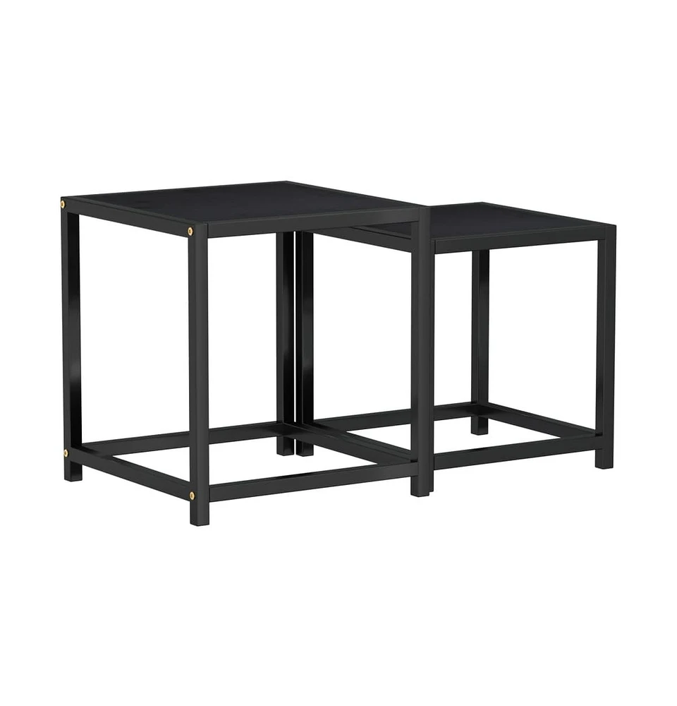 vidaXL Tea Tables 2 pcs Mdf Black