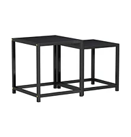 vidaXL Tea Tables 2 pcs Mdf Black