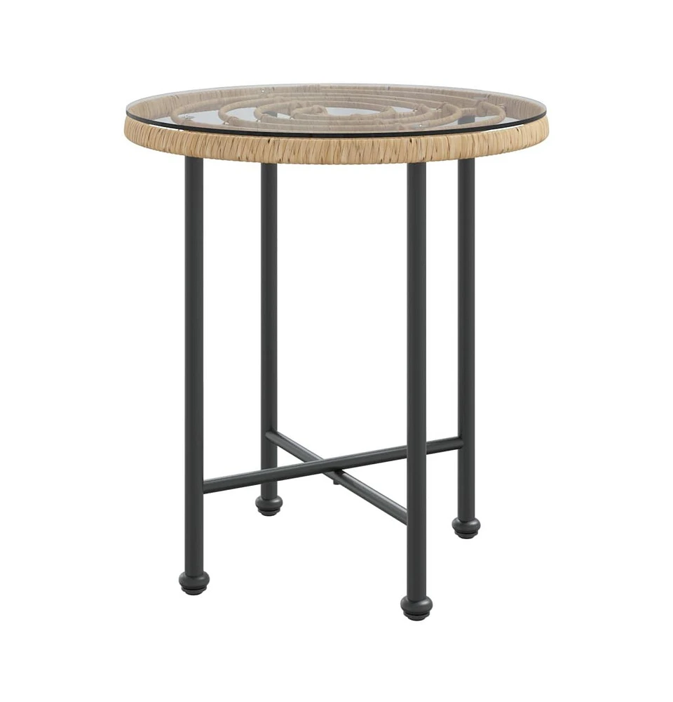 vidaXL Dining Table 19.7" Tempered Glass and Steel