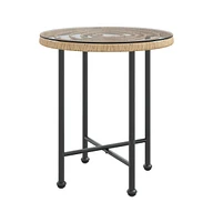 vidaXL Dining Table 19.7" Tempered Glass and Steel