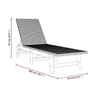 vidaXL Sun Lounger with Cushion Poly Rattan and Solid Wood Acacia