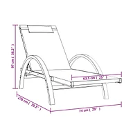 vidaXL Sun Lounger with Pillow Gray Textilene and Solid Wood Poplar