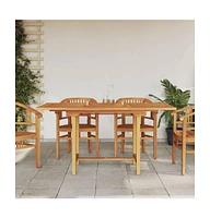 Extending Patio Table 43.3"-63"x31.5"x29.5" Solid Wood Teak