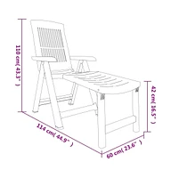 vidaXL Sun Lounger White Plastic