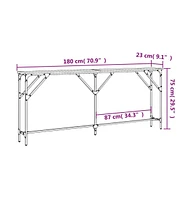 vidaXL Console Table Brown Oak 70.9"x9.1"x29.5" Engineered Wood