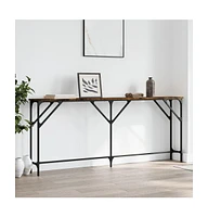 vidaXL Console Table Smoked Oak 70.9"x9.1"x29.5" Engineered Wood