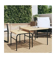 vidaXL Patio Nest of Coffee Tables 2 pcs Brown and Black Steel