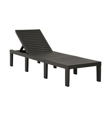 vidaXL Sun Lounger Plastic Anthracite