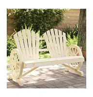 vidaXL Patio Adirondack Chair 2-Seater Solid Wood Fir