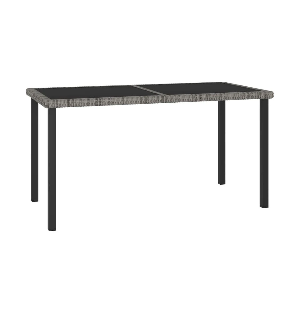vidaXL Patio Dining Table Gray 55.1"x27.6"x28.7" Poly Rattan