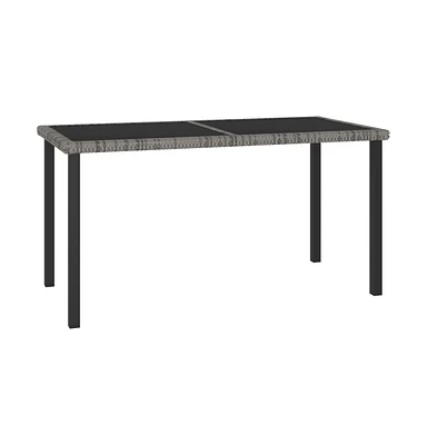 vidaXL Patio Dining Table Gray 55.1"x27.6"x28.7" Poly Rattan