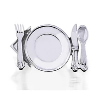 Bling Jewelry Unique Gift Culinary Gourmet Kitchen Foodie Restaurant Owner Chef Plated Knife Fork Cufflinks .925 Sterling Silver