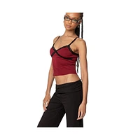 Edikted Women's Llena Lace Trim Tank Top