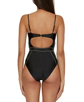 Becca Women's Color Sheen Corset-Seamed One-Piece Swimsuit