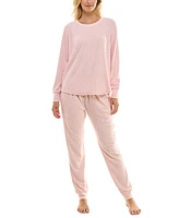 Roudelain Women's Packaged Textured Cable Jogger Pajama Set