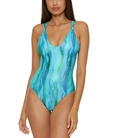 Becca Women's Metallic One-Piece Swimsuit