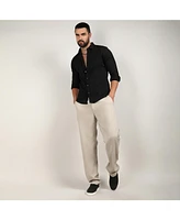 Men's Onyx Black Chain-Creased Shirt
