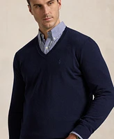 Polo Ralph Lauren Men's Big & Tall Washable Wool V-Neck Sweater