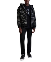 Karl Lagerfeld Paris Men's Abstract Mixed Media Fleece Jacket