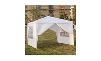 Slickblue 3x3m Portable Waterproof Tent with Spiral Tubes - Four-Sided Home Use Shelter for Outdoors