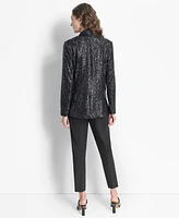 Dkny Petite Sequined Shawl-Collar Long-Sleeve Jacket