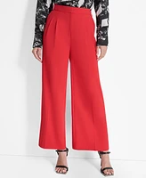 Dkny Petite High-Waisted Pleated Wide-Leg Pants