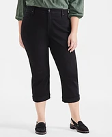 Style & Co Plus High-Rise Curvy-Fit Cropped Jeans, Exclusively at Macy's